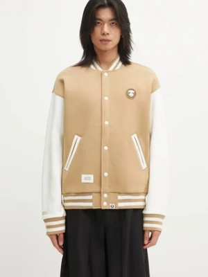 AAPE bluza Now Zip Up męska kolor beżowy gładka AAPSWMC360XXP