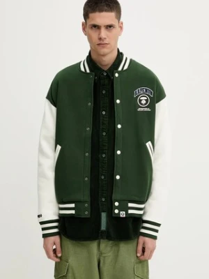 AAPE bluza Now Zip Up męska kolor zielony z aplikacją AAPSWMB328XAN