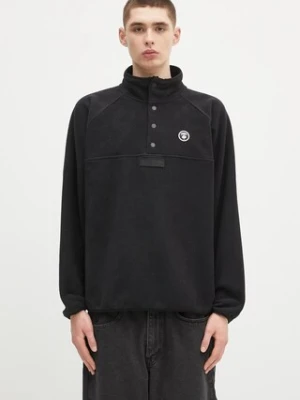 AAPE bluza polarowa Now Crew Neck męska kolor czarny gładka AAPSWMB322XXN