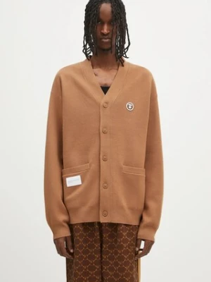 AAPE kardigan Now Knit męski kolor brązowy AAPKNMB335XXN