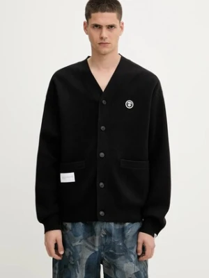 AAPE kardigan Now Knit męski kolor czarny AAPKNMB335XXN