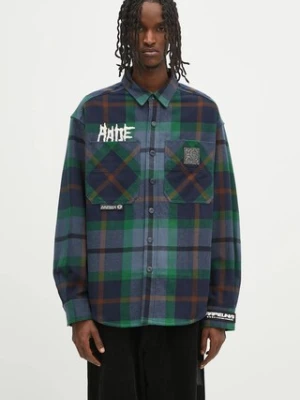 AAPE koszula bawełniana Main Long Sleeve męska kolor granatowy regular z kołnierzykiem klasycznym AAPSTM8504XXN