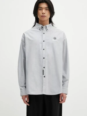 AAPE koszula bawełniana Now Long męska kolor czarny relaxed z kołnierzykiem button-down AAPSTM8512XXO