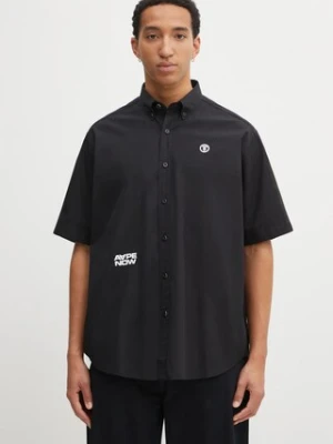 AAPE koszula bawełniana Now męska kolor czarny relaxed z kołnierzykiem button-down AAPSRM8518XXO