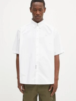 AAPE koszula bawełniana Now Short męska kolor biały regular z kołnierzykiem button-down AAPSRM8516XXO
