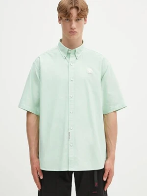 AAPE koszula bawełniana Now Short męska kolor zielony relaxed z kołnierzykiem button-down AAPSRM8516XAO