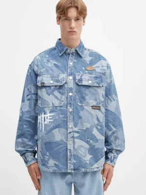 AAPE koszula jeansowa Main Long Sleeve męska kolor niebieski relaxed z kołnierzykiem klasycznym AAPSTM8500XXN