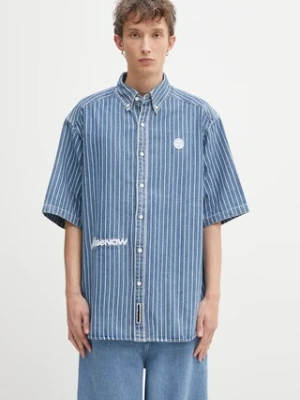 AAPE koszula jeansowa Now męska kolor niebieski relaxed z kołnierzykiem button-down AAPSRM8515XAO