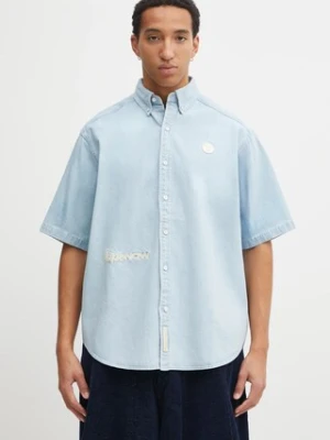 AAPE koszula jeansowa Now męska kolor niebieski relaxed z kołnierzykiem button-down AAPSRM8515XXO
