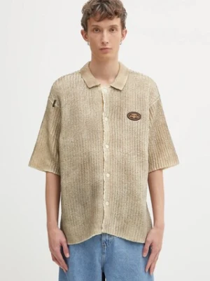 AAPE koszula Main męska kolor beżowy regular z kołnierzykiem klasycznym AAPKNMC322XXO