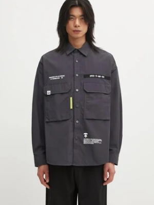 AAPE koszula Main męska kolor szary relaxed z kołnierzykiem klasycznym AAPSTM8527XXO