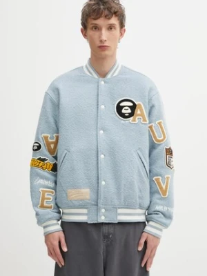 AAPE kurtka bomber Main kolor niebieski przejściowa oversize AAPJKM7742XAP