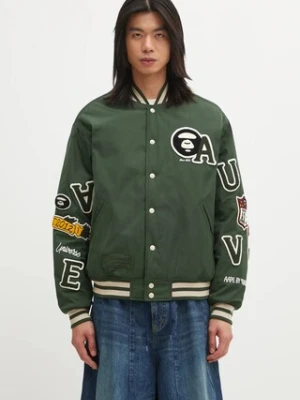 AAPE kurtka bomber Main kolor zielony przejściowa oversize AAPJKM7742XXP