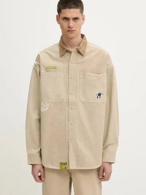 AAPE kurtka koszulowa dwustronna Main Long Sleeve kolor beżowy przejściowa oversize AAPSTM8502XXN