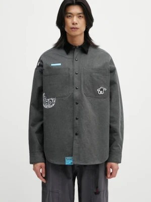AAPE kurtka koszulowa dwustronna Main Long Sleeve kolor czarny przejściowa oversize AAPSTM8502XXN