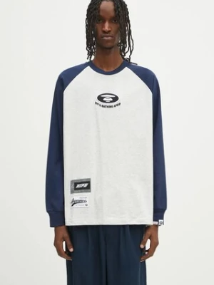 AAPE longsleeve bawełniany Main Long kolor szary wzorzysty AAPLTM1571XXN