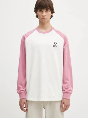 AAPE longsleeve bawełniany Now Long kolor różowy wzorzysty AAPLTM1541XXN