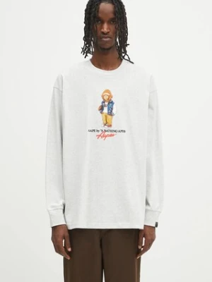 AAPE longsleeve bawełniany Theme Aaper Long kolor szary z nadrukiem AAPLTM1610XAO