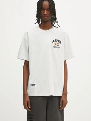 AAPE t-shirt bawełniany Basic Aaper męski kolor szary melanżowy AAPTEM1611XAO