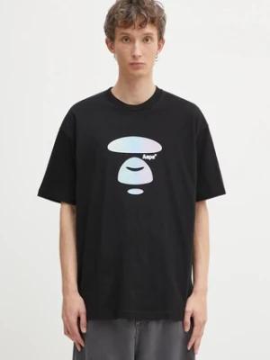 AAPE t-shirt bawełniany Basic męski kolor czarny wzorzysty AAPTEM1642XXO