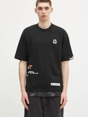 AAPE t-shirt bawełniany Fancy Main męski kolor czarny z aplikacją AAPTEM1565XXN