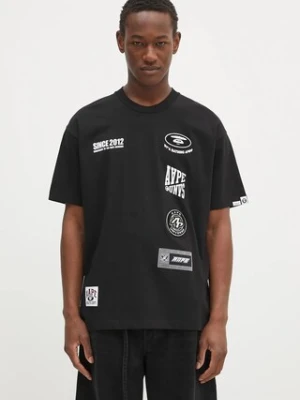 AAPE t-shirt bawełniany Fancy Main męski kolor czarny z nadrukiem AAPTEM1566XXN