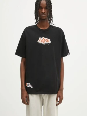 AAPE t-shirt bawełniany Fancy Main męski kolor czarny z nadrukiem AAPTEM1567XXN