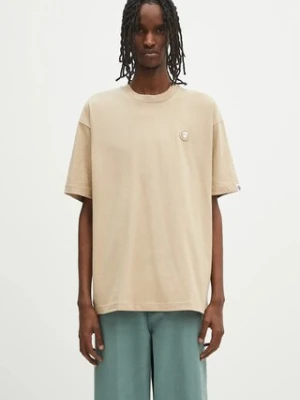 AAPE t-shirt bawełniany Now męski kolor beżowy gładki AAPTEM1598XXO