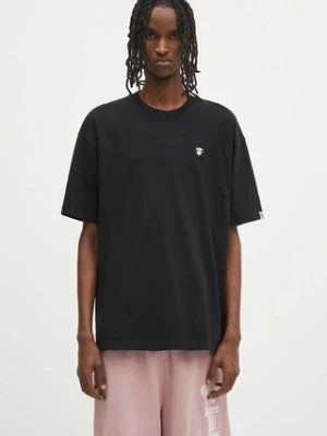 AAPE t-shirt bawełniany Now męski kolor czarny gładki AAPTEM1598XXO
