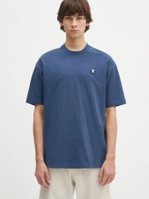 AAPE t-shirt bawełniany Now męski kolor granatowy gładki AAPTEM1598XXO