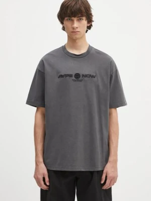 AAPE t-shirt bawełniany Now męski kolor szary z aplikacją AAPTEM1603XXO