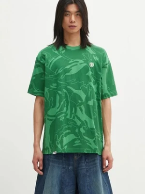 AAPE t-shirt bawełniany Now męski kolor zielony wzorzysty AAPTEM1602XXO