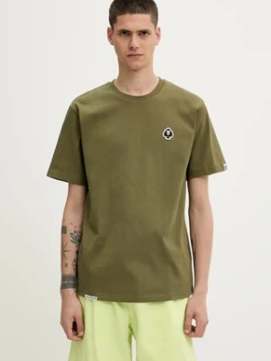 AAPE t-shirt bawełniany Spades Now męski kolor zielony gładki AAPTEM1599XXO