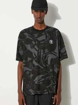 AAPE t-shirt bawełniany Tee męski kolor czarny wzorzysty AAPTEM1415XX
