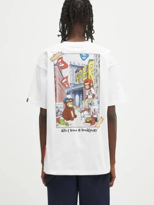 AAPE t-shirt bawełniany Theme Aaper męski kolor biały z nadrukiem AAPTEM1612XXO