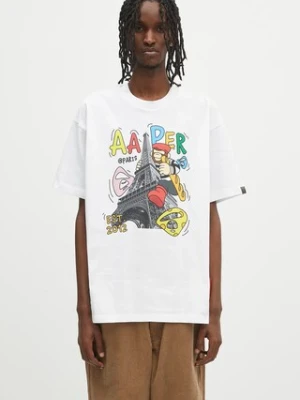 AAPE t-shirt bawełniany Theme Aaper męski kolor biały z nadrukiem AAPTEM1613XXO