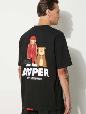 AAPE t-shirt bawełniany Theme Tee męski kolor czarny z nadrukiem AAPTEM1497XXM