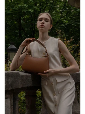 Abaco Skórzana torebka "Juna" w kolorze jasnobrązowym - 26 x 16 x 6 cm rozmiar: onesize