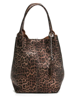 Abaco Skórzana torebka "Yana" w kolorze złoto-czarno-brązowym - 37 x 25 x 35 cm rozmiar: onesize