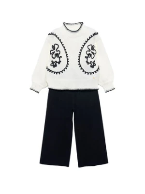 Abel & Lula Komplet sweter i spodnie materiałowe 5729 Czarny Regular Fit