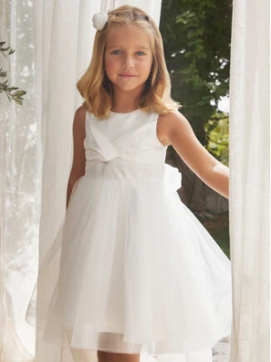 Abel & Lula Sukienka elegancka 5037 Biały Regular Fit