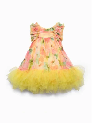 Abel & Lula Sukienka elegancka 5040 Żółty Regular Fit