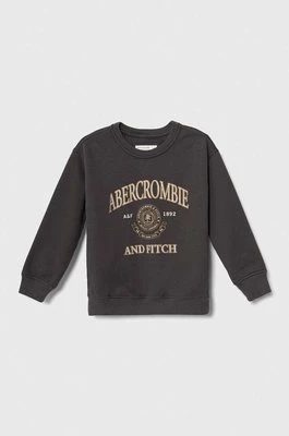 Abercrombie & Fitch bluza dziecięca kolor szary z nadrukiem