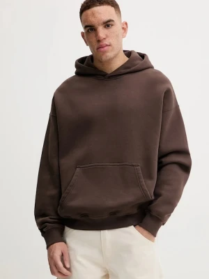 Abercrombie & Fitch bluza męska kolor brązowy z kapturem gładka KI122-5453-530