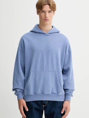 Abercrombie & Fitch bluza męska kolor niebieski z kapturem gładka KI122-5455-216