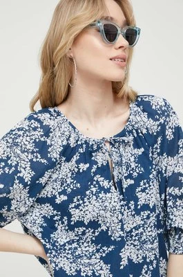 Abercrombie & Fitch bluzka bawełniana damska kolor niebieski wzorzysta