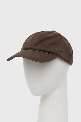 Abercrombie & Fitch czapka z daszkiem bawełniana kolor brązowy gładka