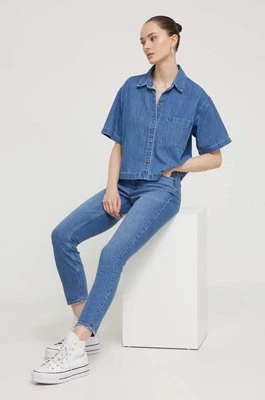 Abercrombie & Fitch jeansy damskie kolor niebieski