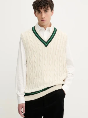 Abercrombie & Fitch kamizelka bawełniana męski kolor beżowy KI120-5140-150