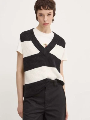 Abercrombie & Fitch kamizelka kolor beżowy ciepły KI150-4248
